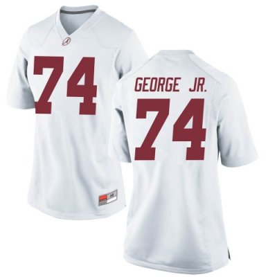 Women's Alabama Crimson Tide #74 Damieon George Jr. White Replica NCAA College Football Jersey 2403IRBZ0